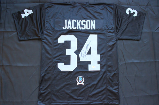 BO JACKSON RAIDERS SIGNED FOOTBALL JERSEY KC Royals Auburn BAS COA