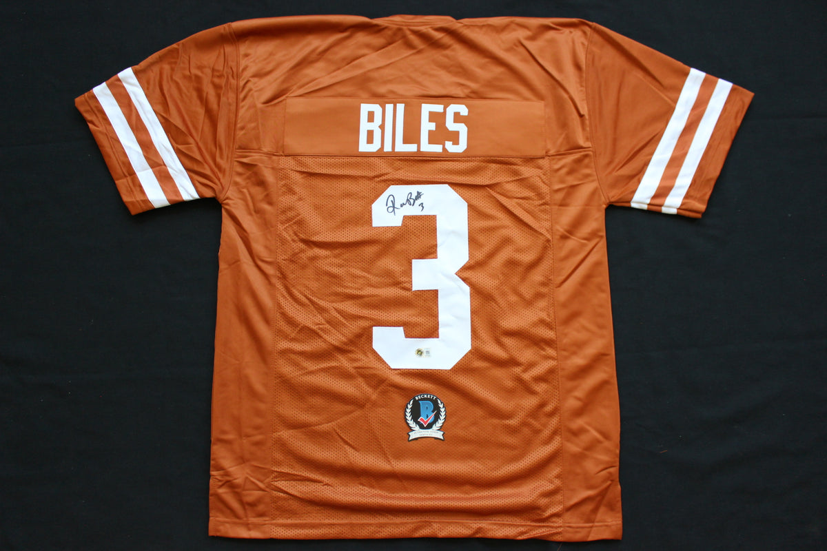 RASHEEM BILES TEXAS UT LONGHORNS SIGNED BURNT ORANGE JERSEY BAS COA