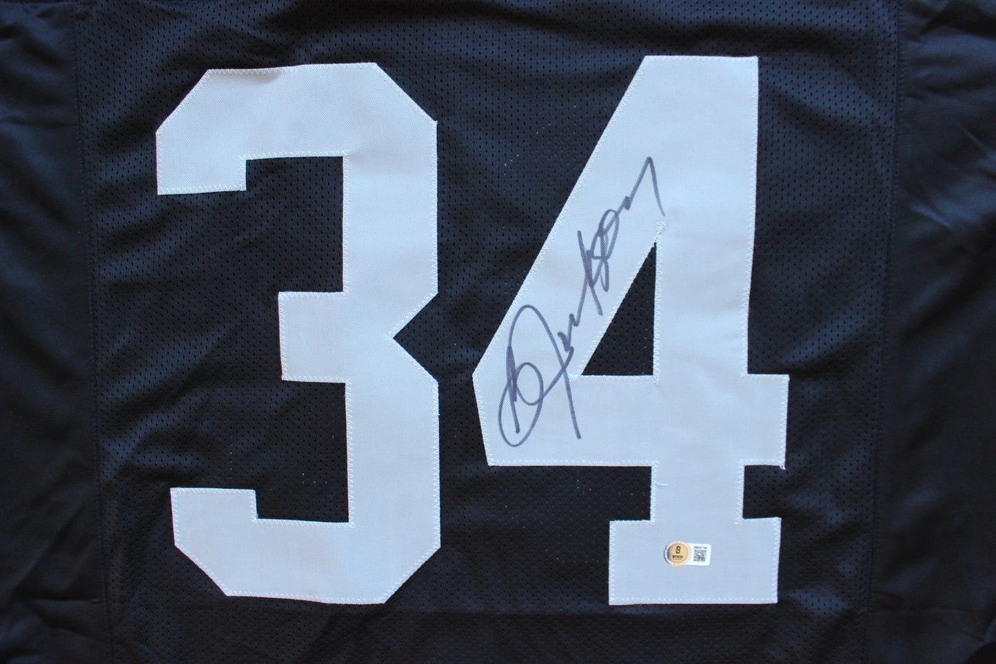 BO JACKSON RAIDERS SIGNED FOOTBALL JERSEY KC Royals Auburn BAS COA