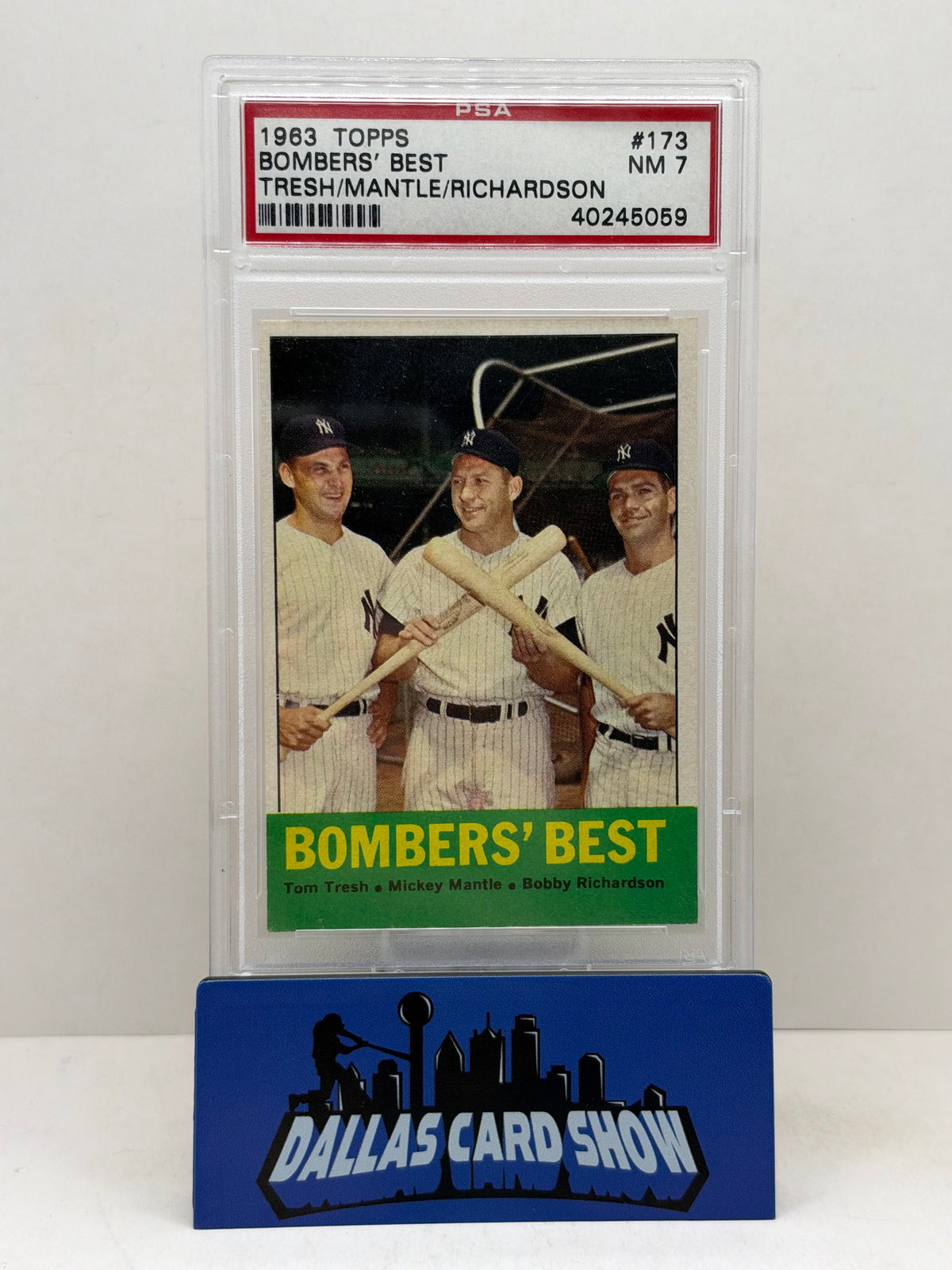 1963 Topps #173 Bomber's Best Tresh/Mantle/Richardson PSA 7