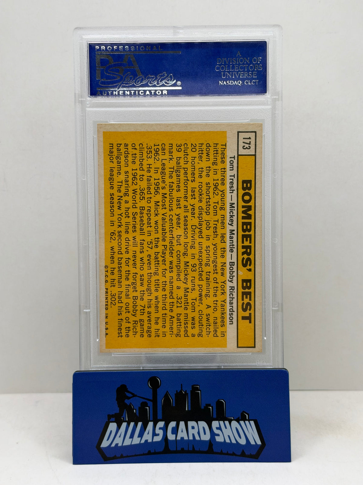 1963 Topps #173 Bomber's Best Tresh/Mantle/Richardson PSA 7