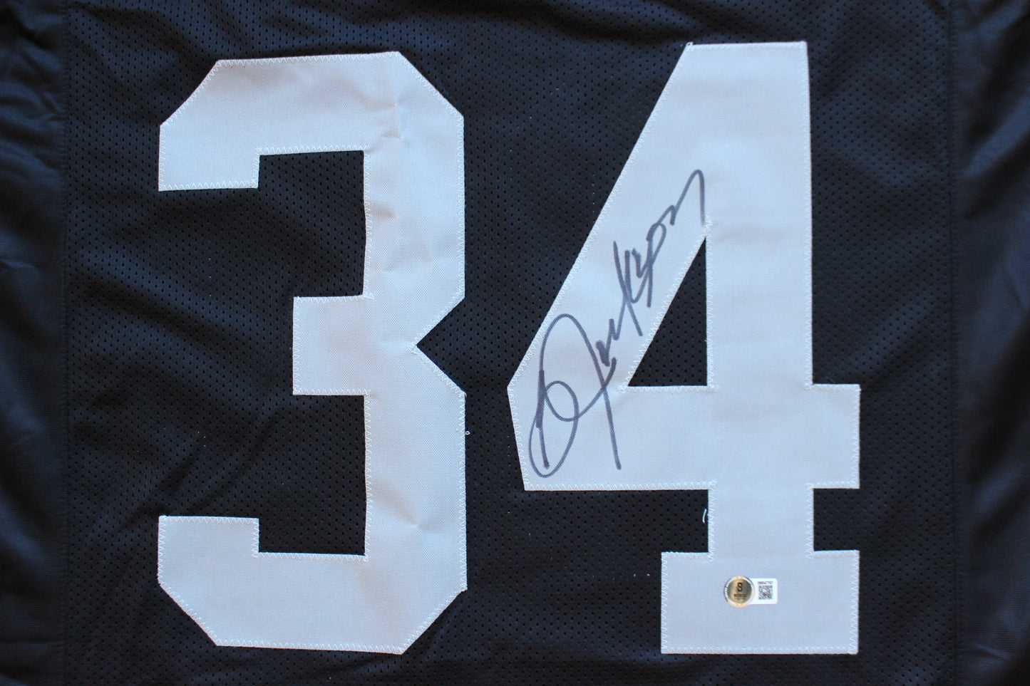 BO JACKSON RAIDERS SIGNED FOOTBALL JERSEY KC Royals Auburn BAS COA