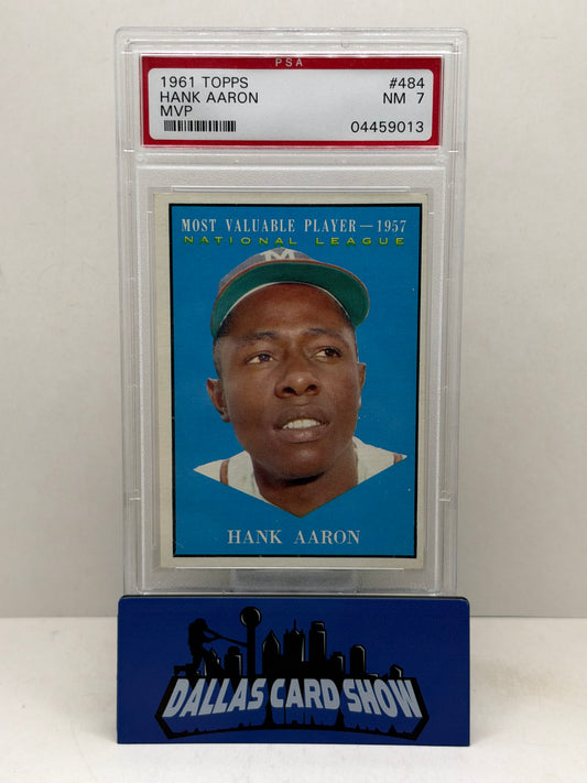 1961 Topps #484 Hank Aaron MVP PSA 7