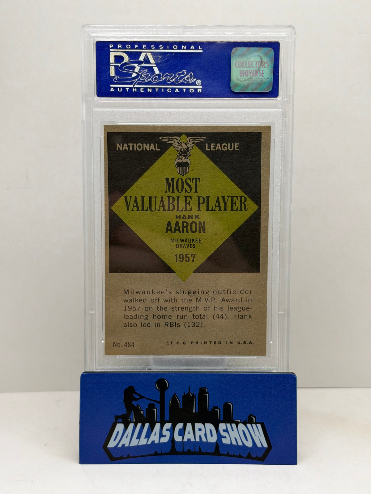 1961 Topps #484 Hank Aaron MVP PSA 7