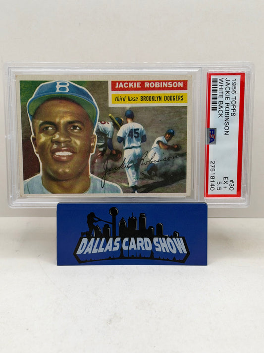 1956 Topps #30 Jackie Robinson White Back PSA 5.5