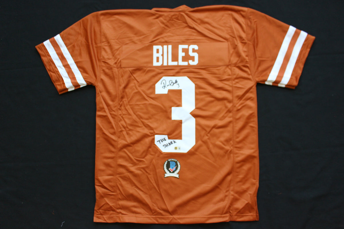 RASHEEM BILES TEXAS UT LONGHORNS SIGNED BURNT ORANGE JERSEY w/THESHARK BAS