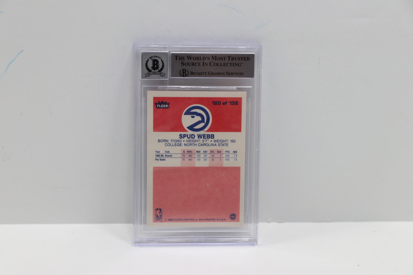 1986 Fleer Spud Webb 120 BGS Authentic