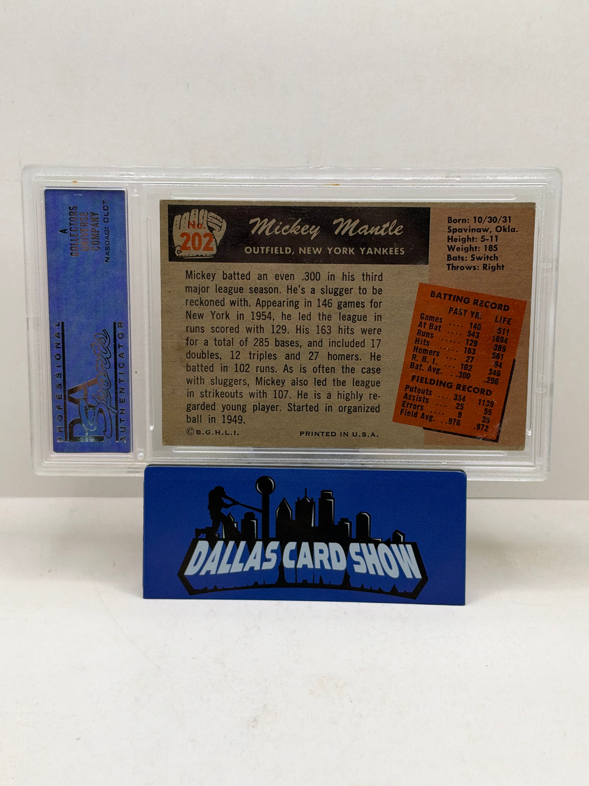 1955 Bowman #202 Mickey Mantle PSA 5