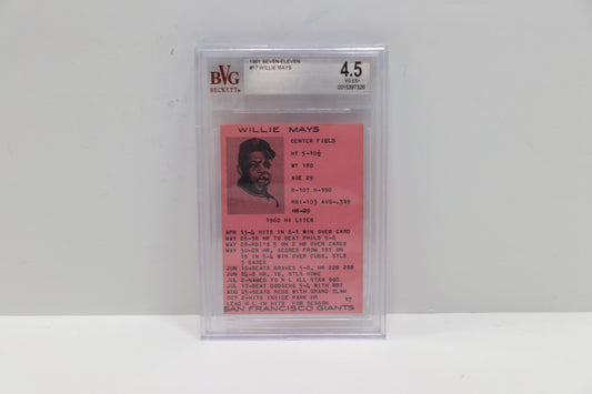 1961 Seven-Eleven #17 Willie Mays BVG 4.5