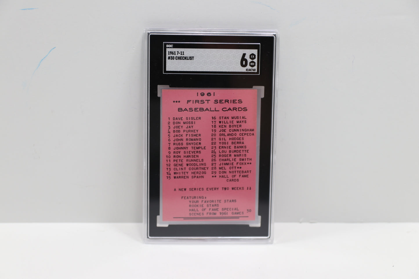 1961 7-11 Checklist 30 SGC 6