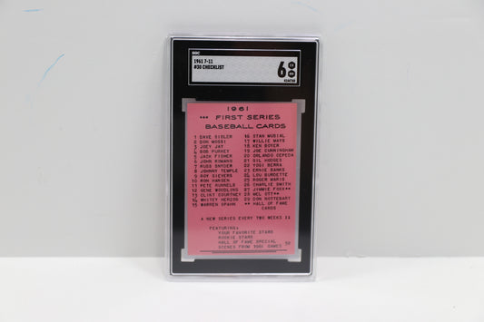 1961 7-11 Checklist 30 SGC 6