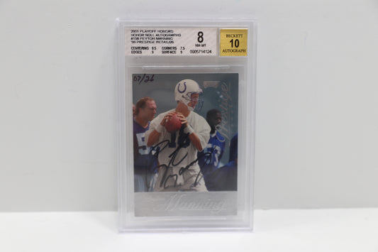 2001 Playoff Honors Honor Roll Autographs Peyton Manning 158 BGS 8