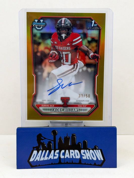 2026 Bowman Chrome J'Koby Williams Gold Refractor Autograph /50