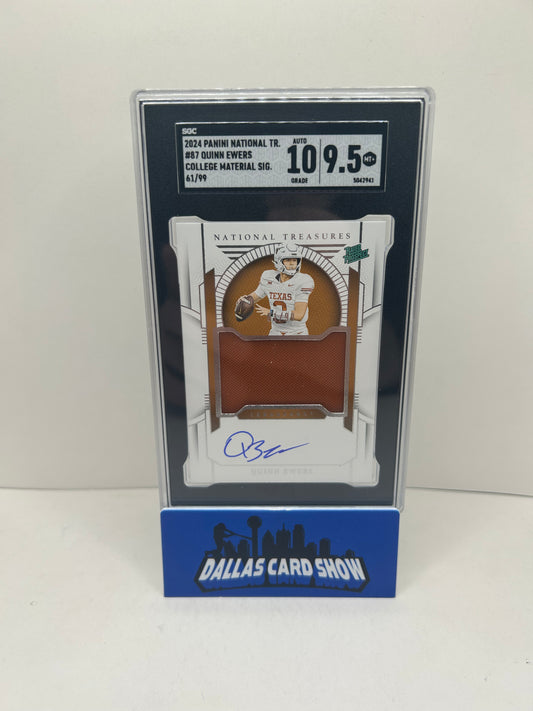 2024 Panini National Treasures Collegiate Quinn Ewers Auto /99 SGC 9.5 10 Longhorns