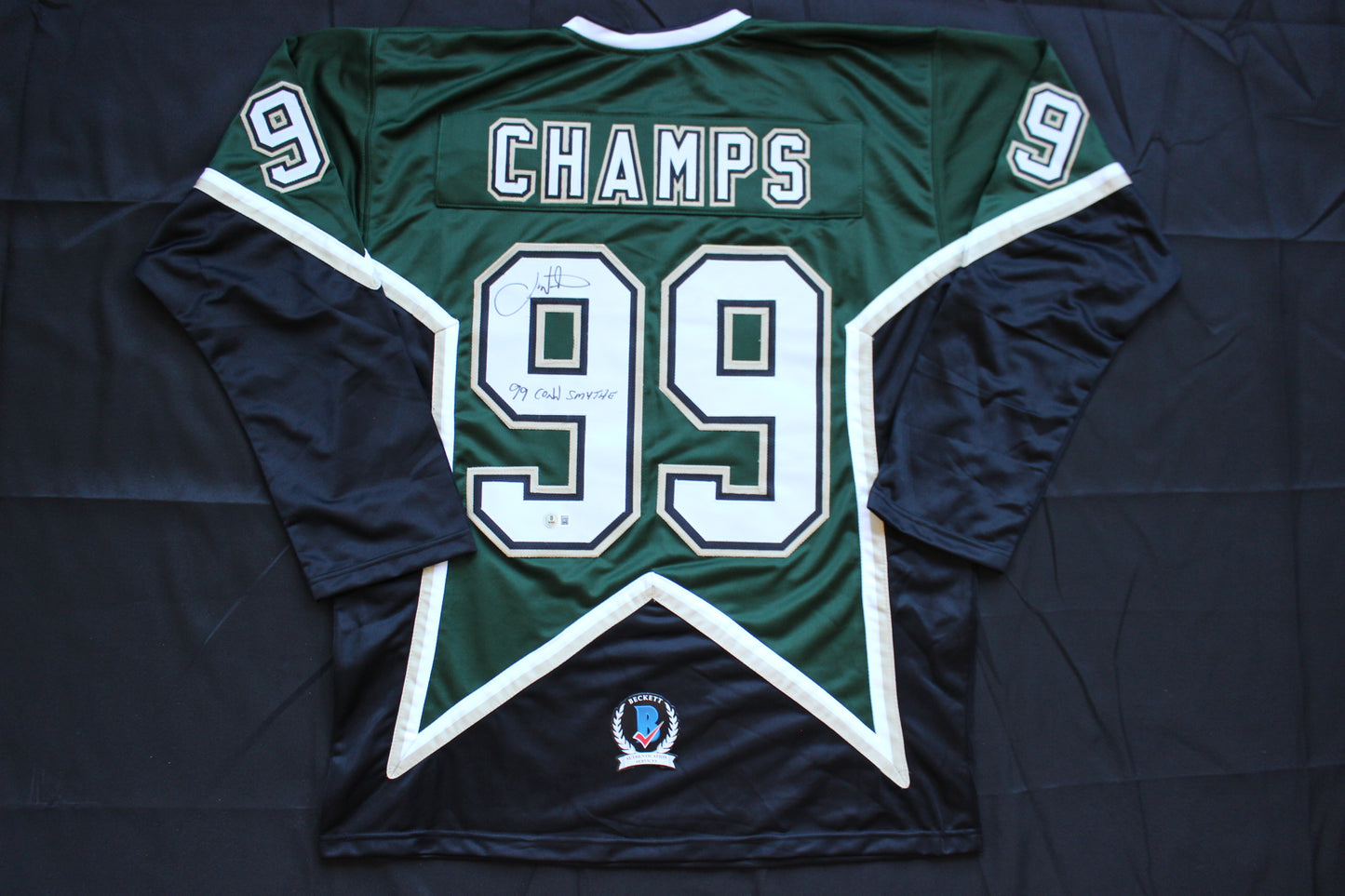 JOE NIEUWENDYK DALLAS STARS SIGNED 99 CHAMPS JERSEY w/ConnSmythe BAS COA