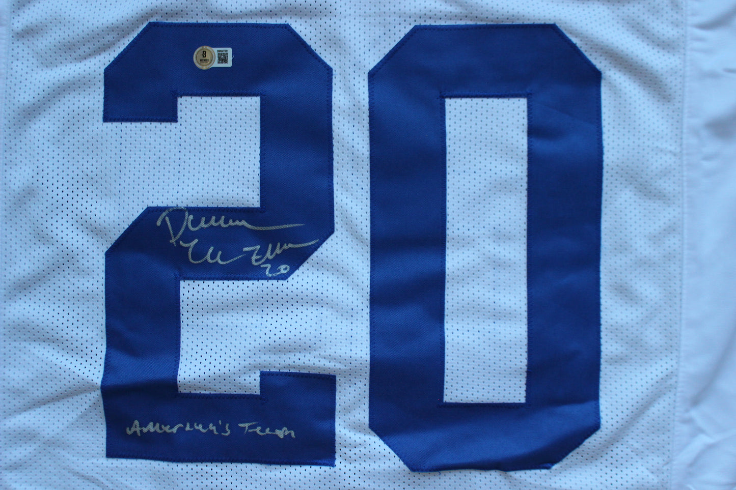 DARREN McFADDEN DALLAS COWBOYS SIGNED FOOTBALL JERSEY w/AmericasTeam Razorbacks BAS