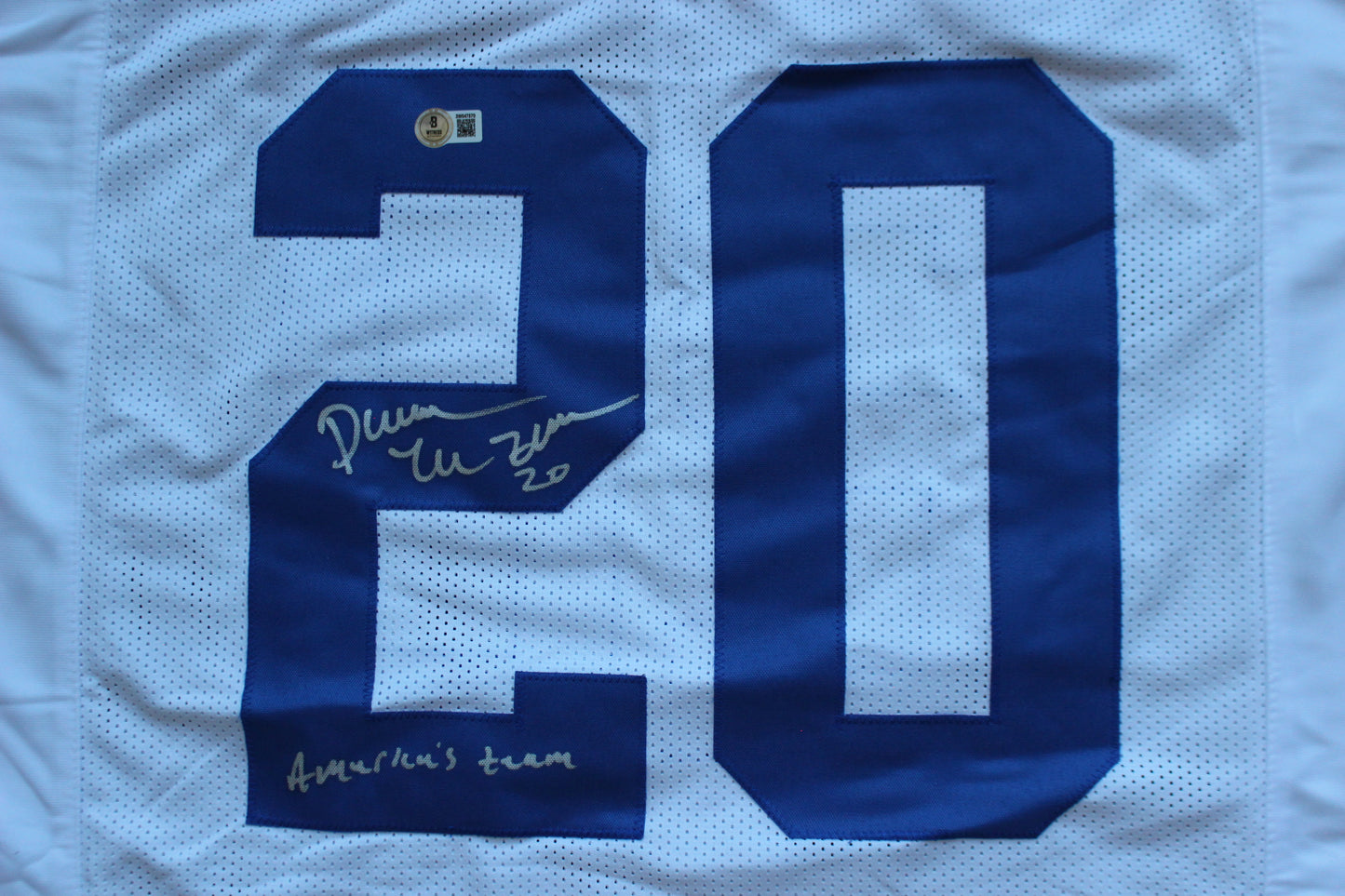DARREN McFADDEN DALLAS COWBOYS SIGNED FOOTBALL JERSEY w/AmericasTeam Razorbacks BAS