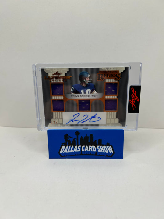 2024 Leaf Ultimate Signature Relics Fran Tarkenton Autograph Jersey /25 Vikings