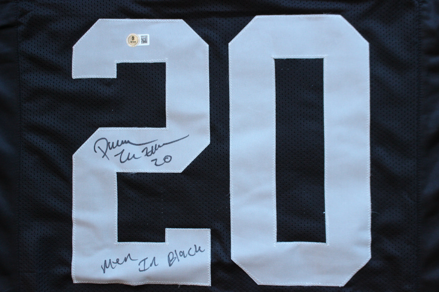 DARREN McFADDEN OAKLAND RAIDERS SIGNED FOOTBALL JERSEY w/MenInBlack Arkansas BAS