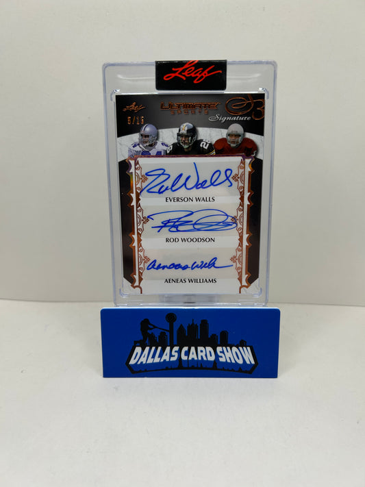 2024 Leaf Ultimate Everson Walls Rod Woodson Aeneas Williams Triple Auto /15