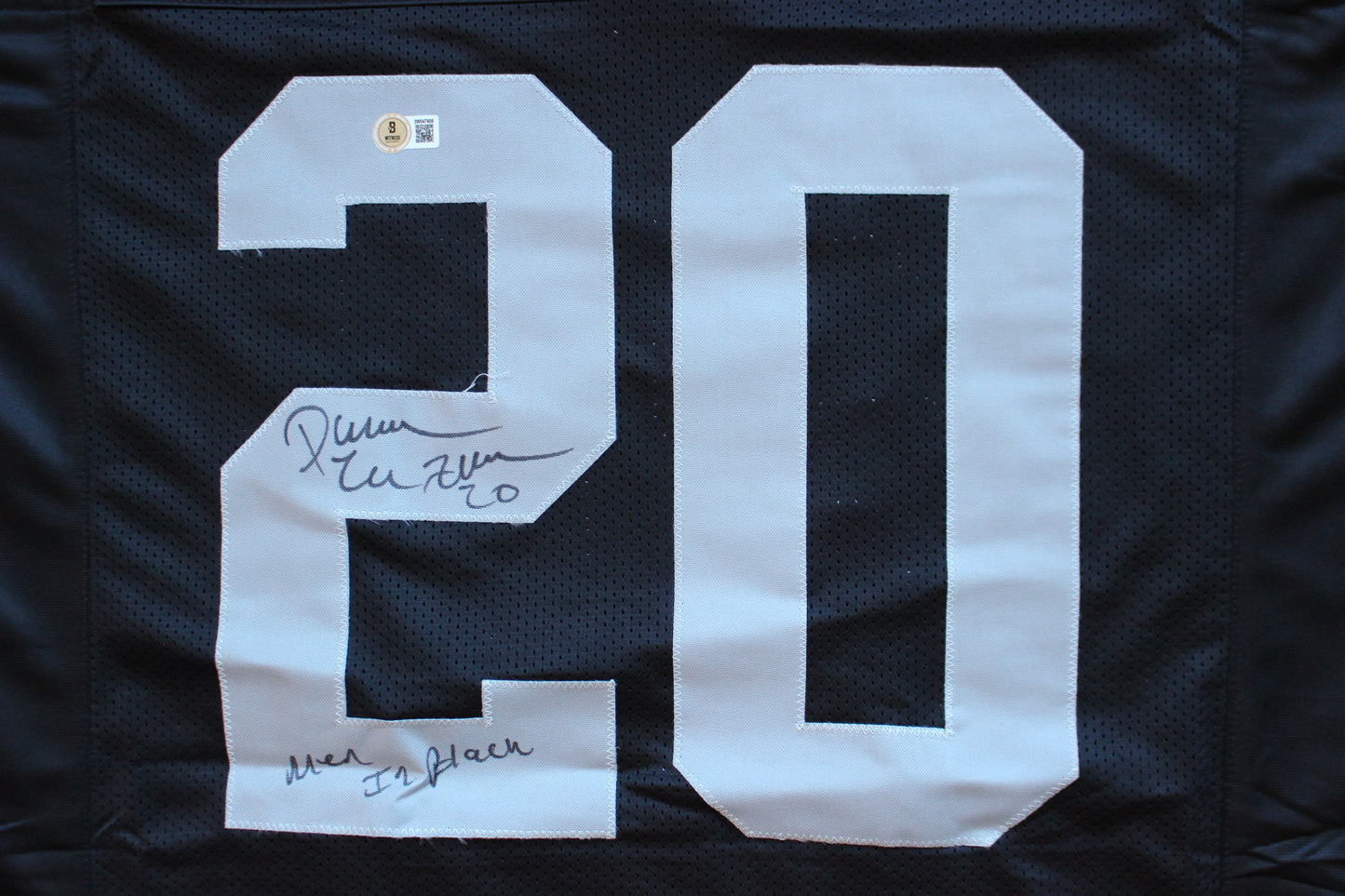 DARREN McFADDEN OAKLAND RAIDERS SIGNED FOOTBALL JERSEY w/MenInBlack Arkansas BAS