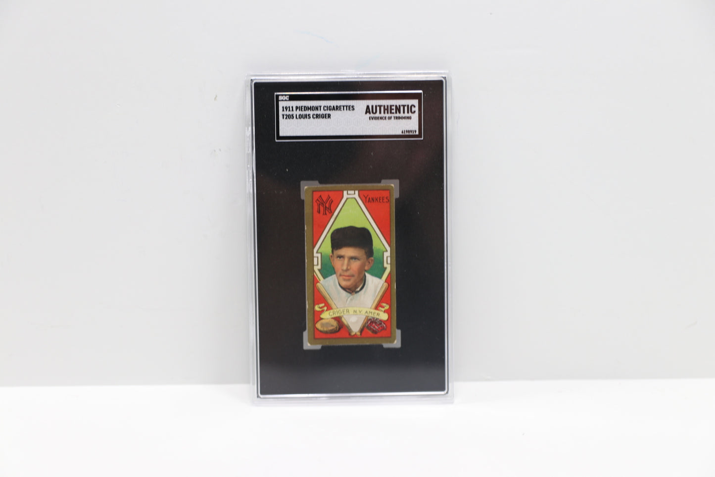1911 Piedmont Cigarettes T205 Louis Criger SGC Authentic