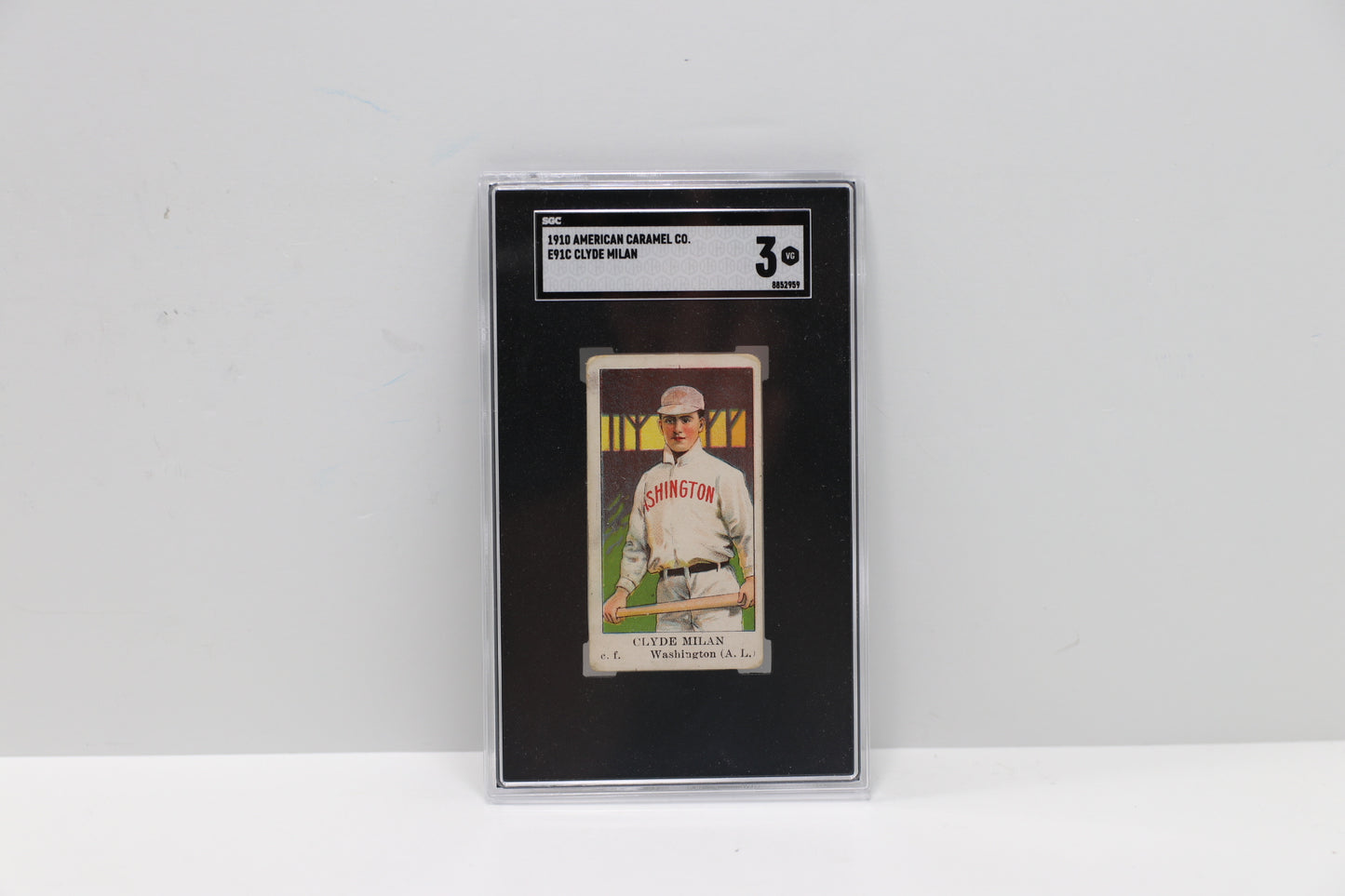 1910 American Caramel E91C Clyde Milan SGC 3