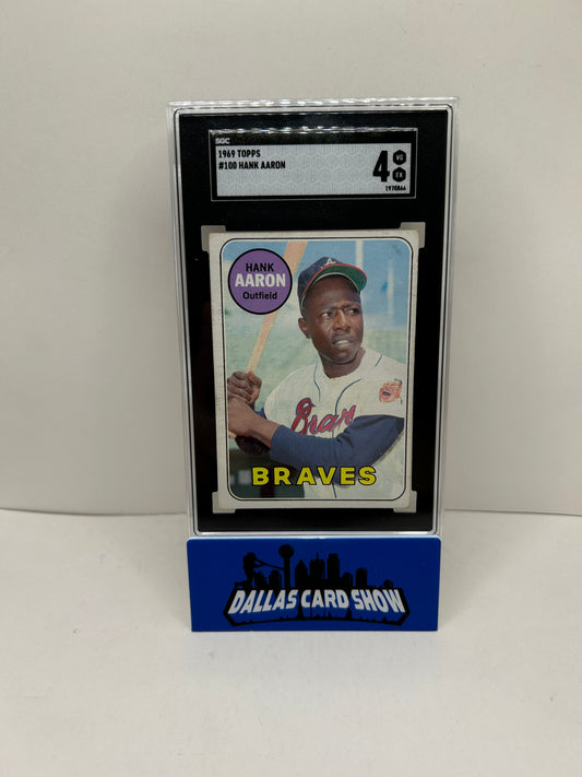 1969 Topps #100 Hank Aaron SGC 4 Atlanta Braves HOF Baseball Card