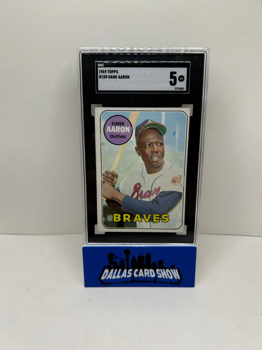 1969 Topps #100 Hank Aaron SGC 5 EX Braves HOF