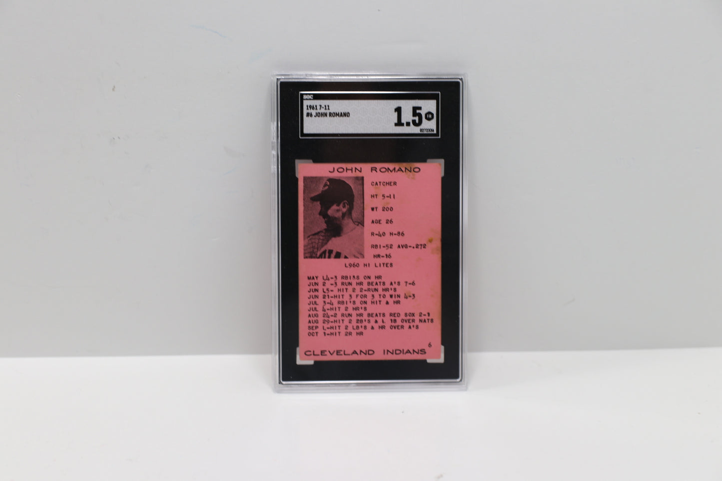 1961 7-11 John Romano 6 SGC 1.5