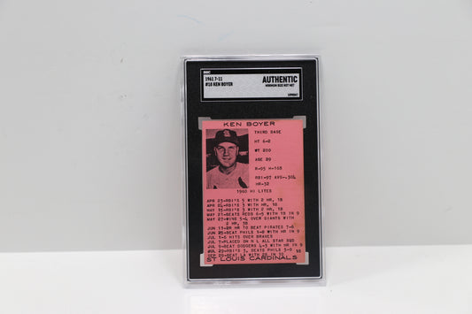 1961 7-11 Ken Boyer 18 SGC Authentic