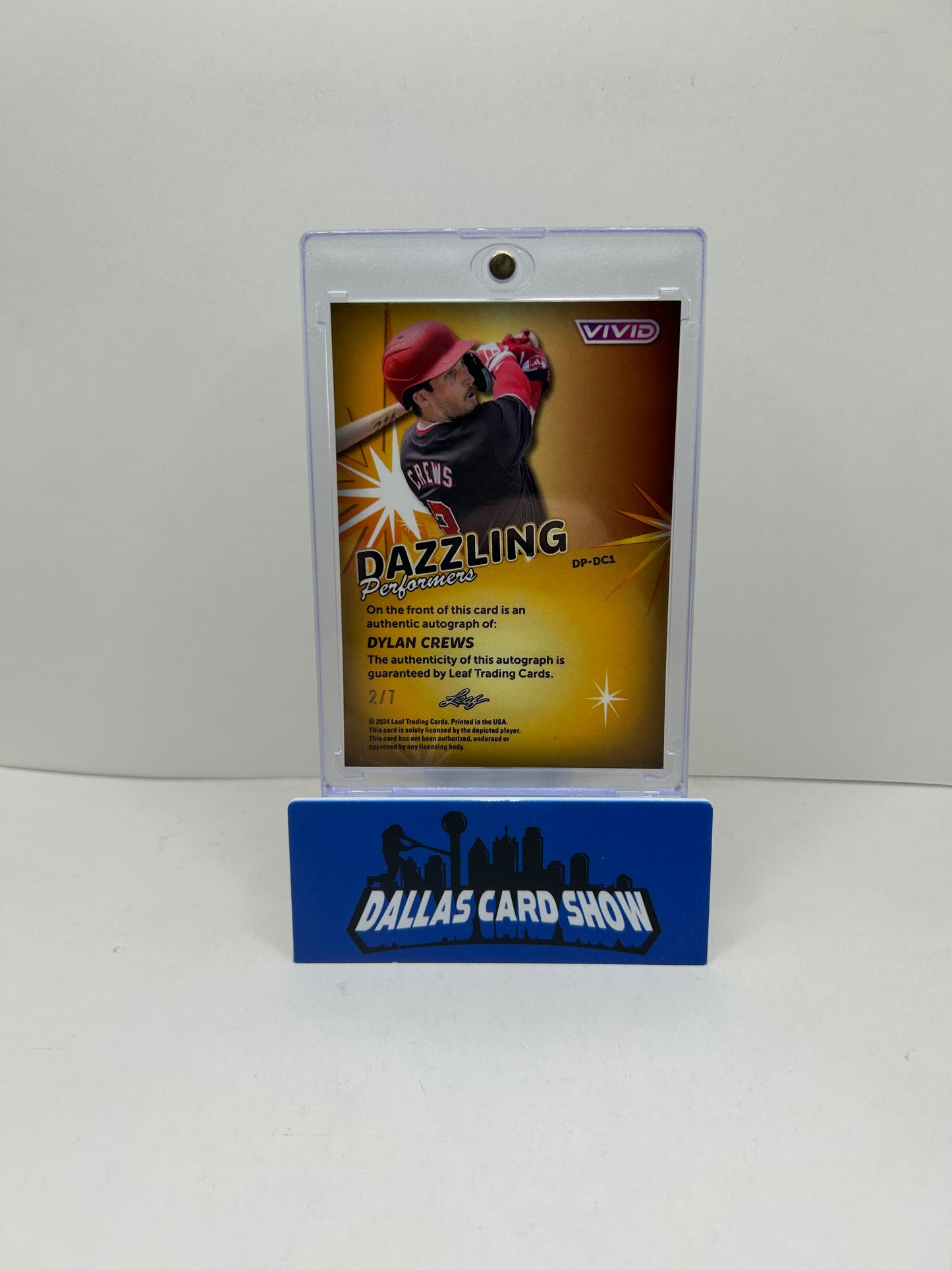 2024 Leaf Vivid Baseball Dazzling Performers Dylan Crews Auto #2/7