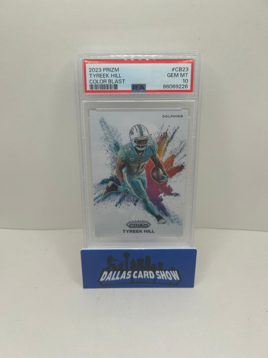2023 Panini Prizm Color Blast #CB23 - Tyreek Hill PSA 10 Miami Dolphins