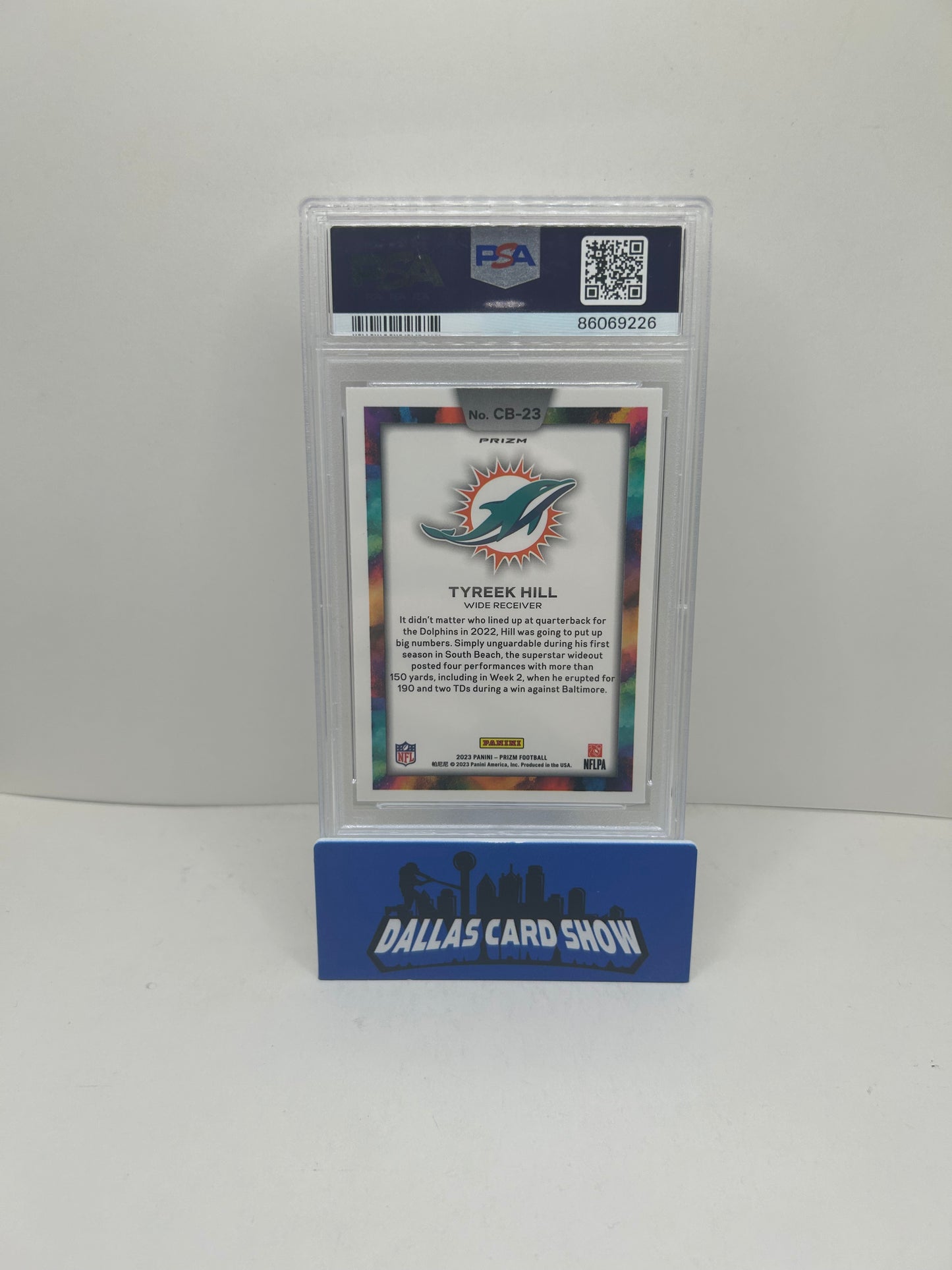 2023 Panini Prizm Color Blast #CB23 - Tyreek Hill PSA 10 Miami Dolphins