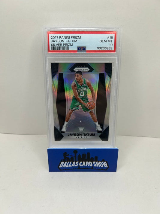 2017 Panini Silver Prizm #16 Jayson Tatum Boston Celtics RC Rookie PSA 10