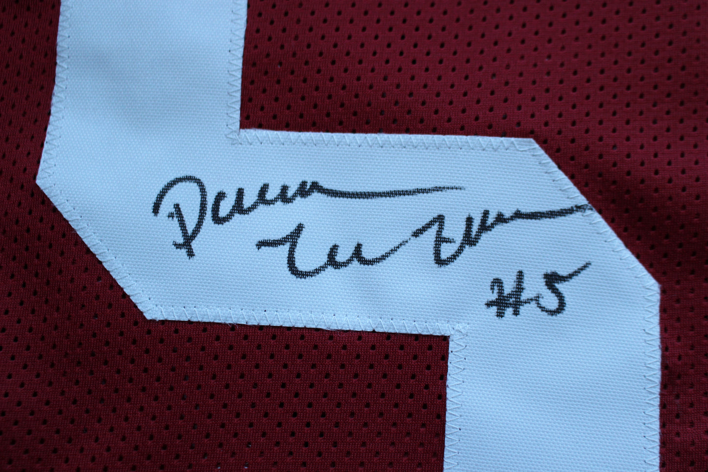 DARREN McFADDEN ARKNASAS RAZORBACKS SIGNED FOOTBALL JERSEY w/INSCs BAS COA