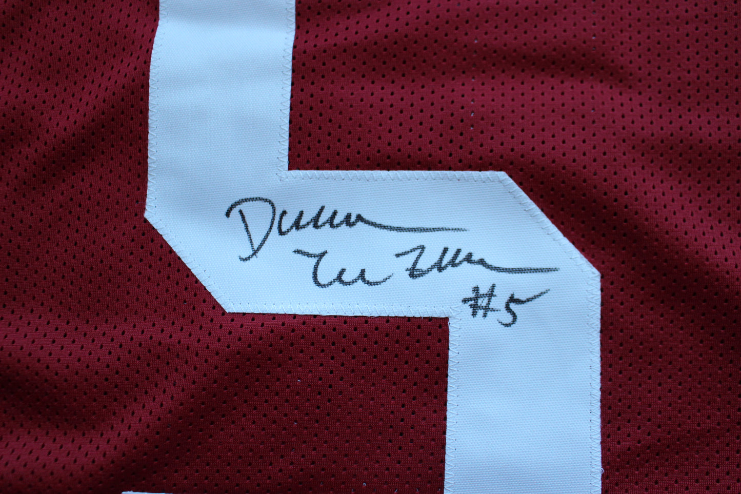 DARREN McFADDEN ARKNASAS RAZORBACKS SIGNED FOOTBALL JERSEY w/INSCs BAS COA