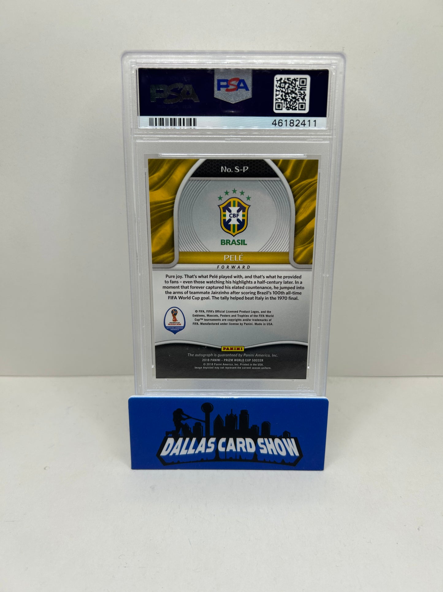 2018 Panini Prizm World Cup Signatures Pele #S-P PSA 9