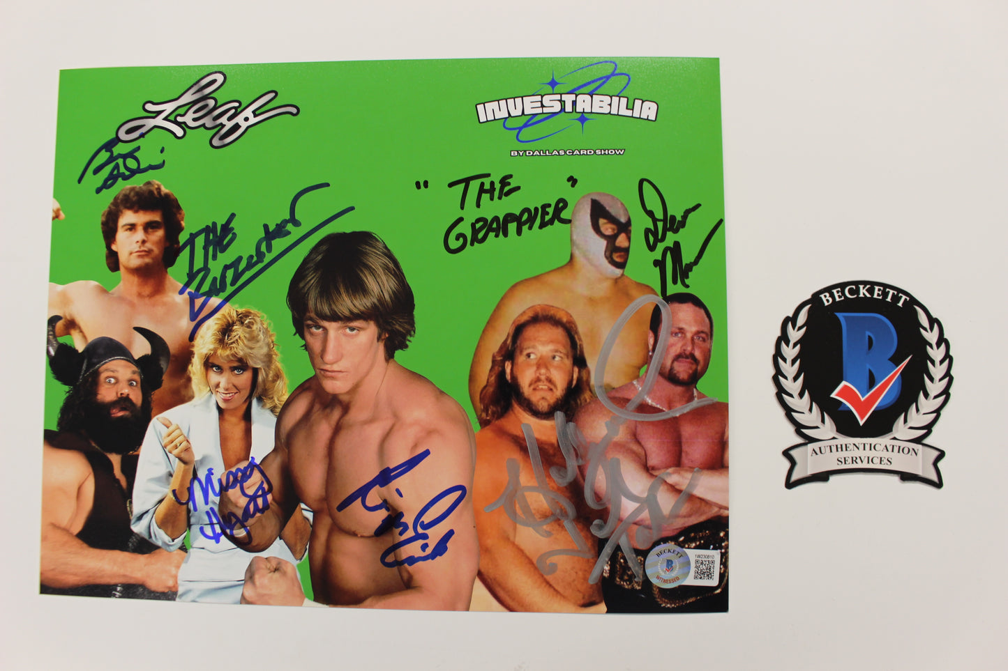 INVESTABILIA by the DALLAS CARD SHOW SIGNED 8x10 Green PHOTO Von Erich +MORE BAS