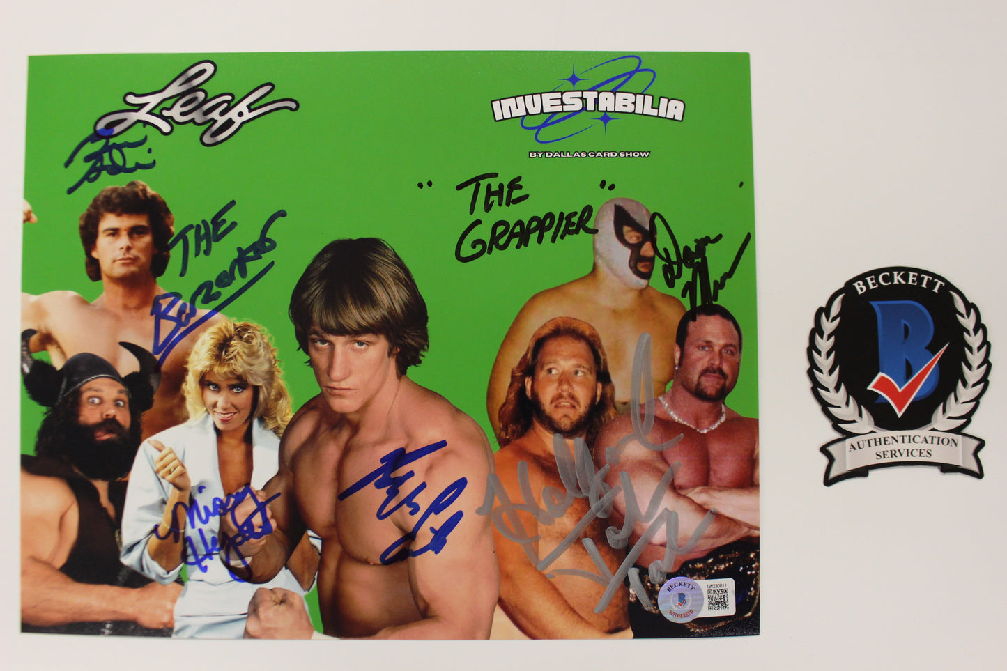 INVESTABILIA by the DALLAS CARD SHOW SIGNED 8x10 Green PHOTO Von Erich +MORE BAS