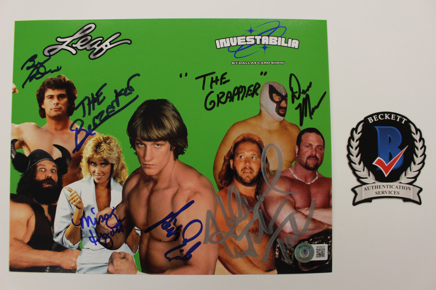 INVESTABILIA by the DALLAS CARD SHOW SIGNED 8x10 Green PHOTO Von Erich +MORE BAS