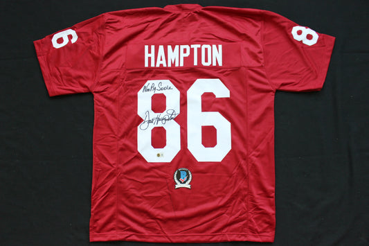 DAN HAMPTON ARKANSAS RAZORBACKS SIGNED JERSEY w/WooPigSooie Bears BAS COA
