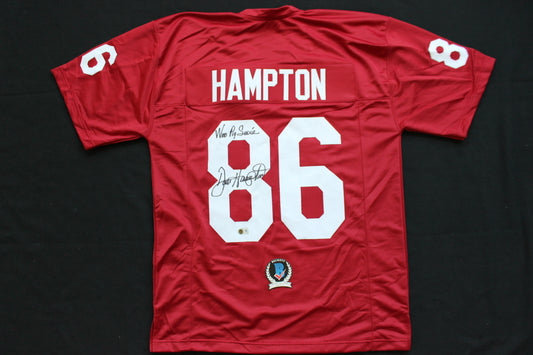 DAN HAMPTON ARKANSAS RAZORBACKS SIGNED JERSEY w/WooPigSooie Bears BAS COA