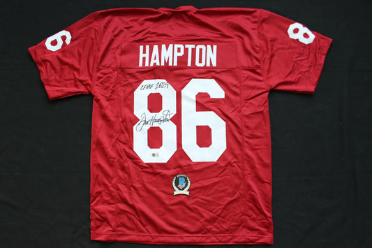 DAN HAMPTON ARKANSAS RAZORBACKS SIGNED JERSEY Chicago Bears w/CFHOF2024 BAS