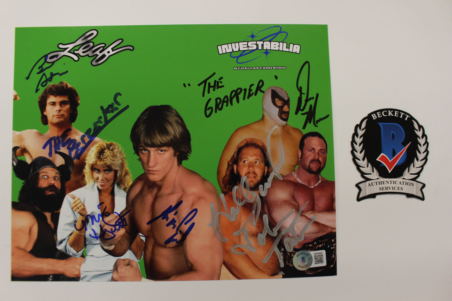 INVESTABILIA by the DALLAS CARD SHOW SIGNED 8x10 Green PHOTO Von Erich +MORE BAS