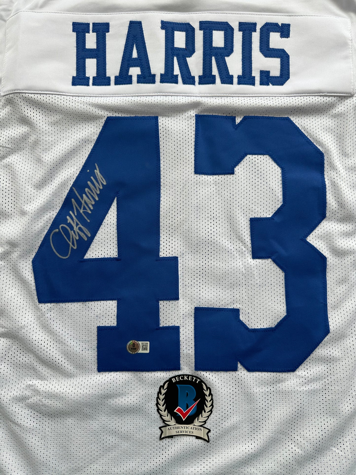 CLIFF HARRIS DALLAS COWBOYS SIGNED XL WHITE JERSEY BAS COA