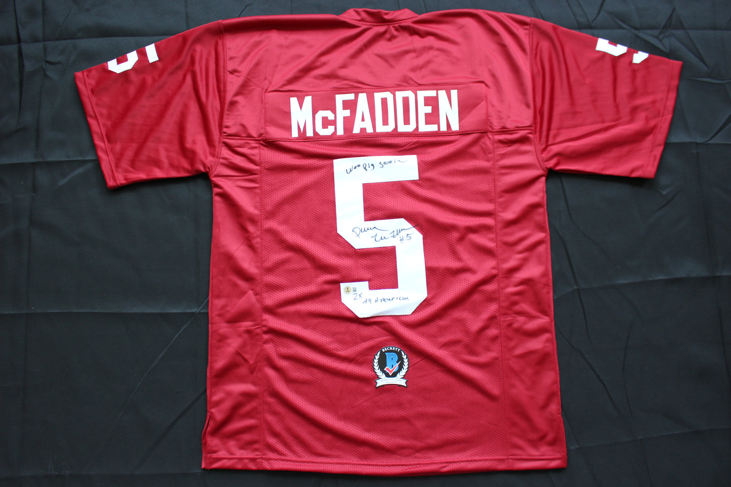 DARREN McFADDEN ARKANSAS RAZORBACKS SIGNED JERSEY w/WPS 2xAllAmerican BAS