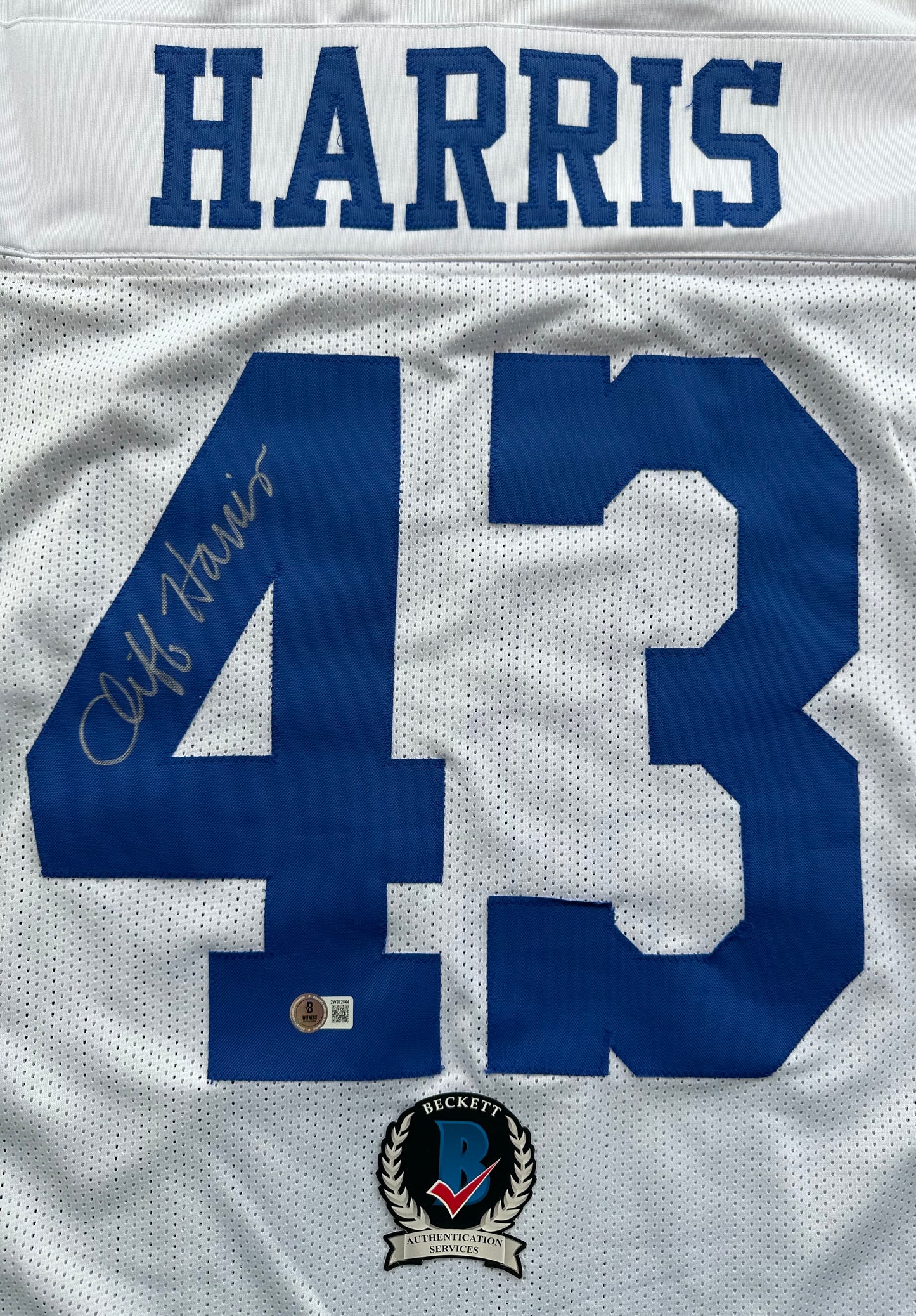 CLIFF HARRIS DALLAS COWBOYS SIGNED 2XL WHITE JERSEY BAS COA