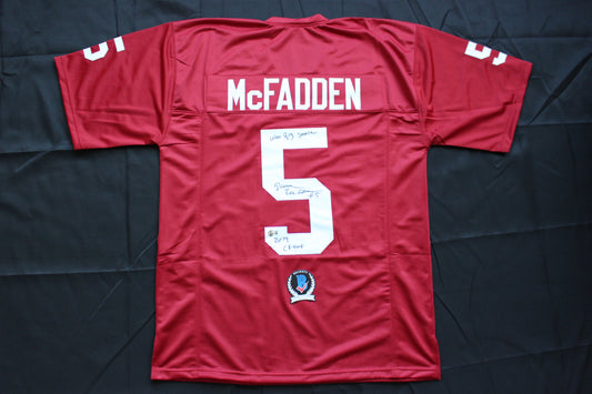 DARREN McFADDEN ARKANSAS RAZORBACKS SIGNED JERSEY w/WPS 2019 CFHOF BAS COA