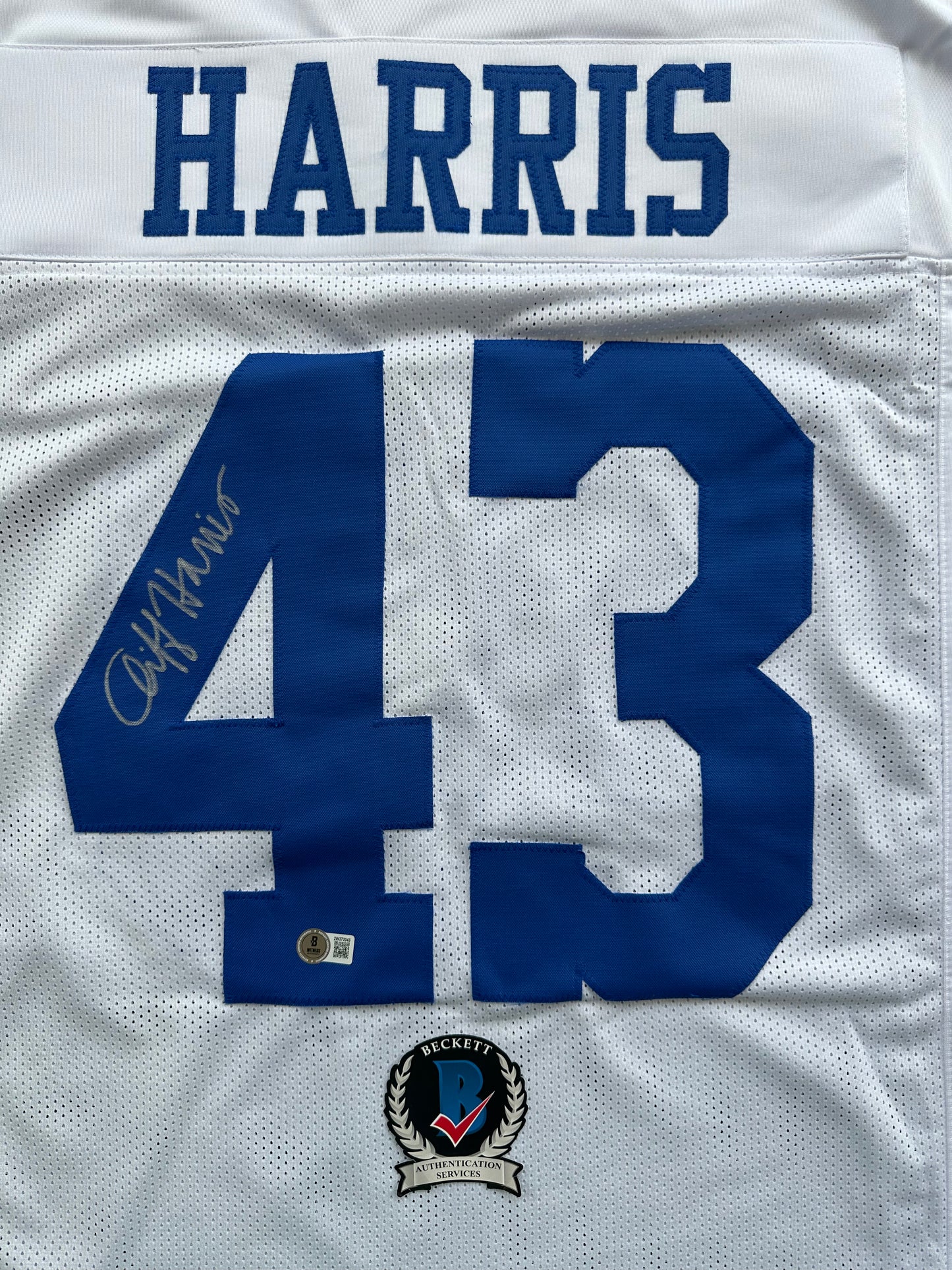 CLIFF HARRIS DALLAS COWBOYS SIGNED 2XL WHITE JERSEY BAS COA